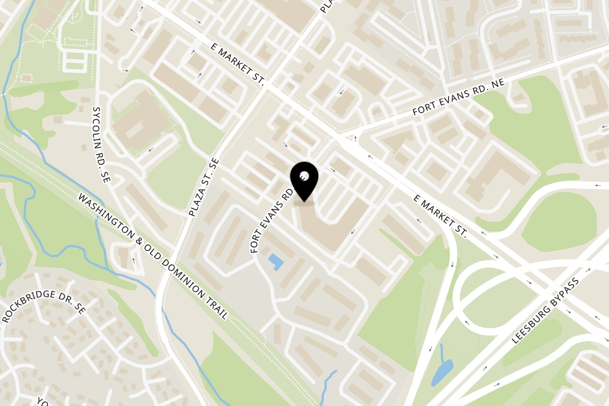 Map showing the location of Guacado Mexican Grill Leesburg on 703 E Market St in Leesburg