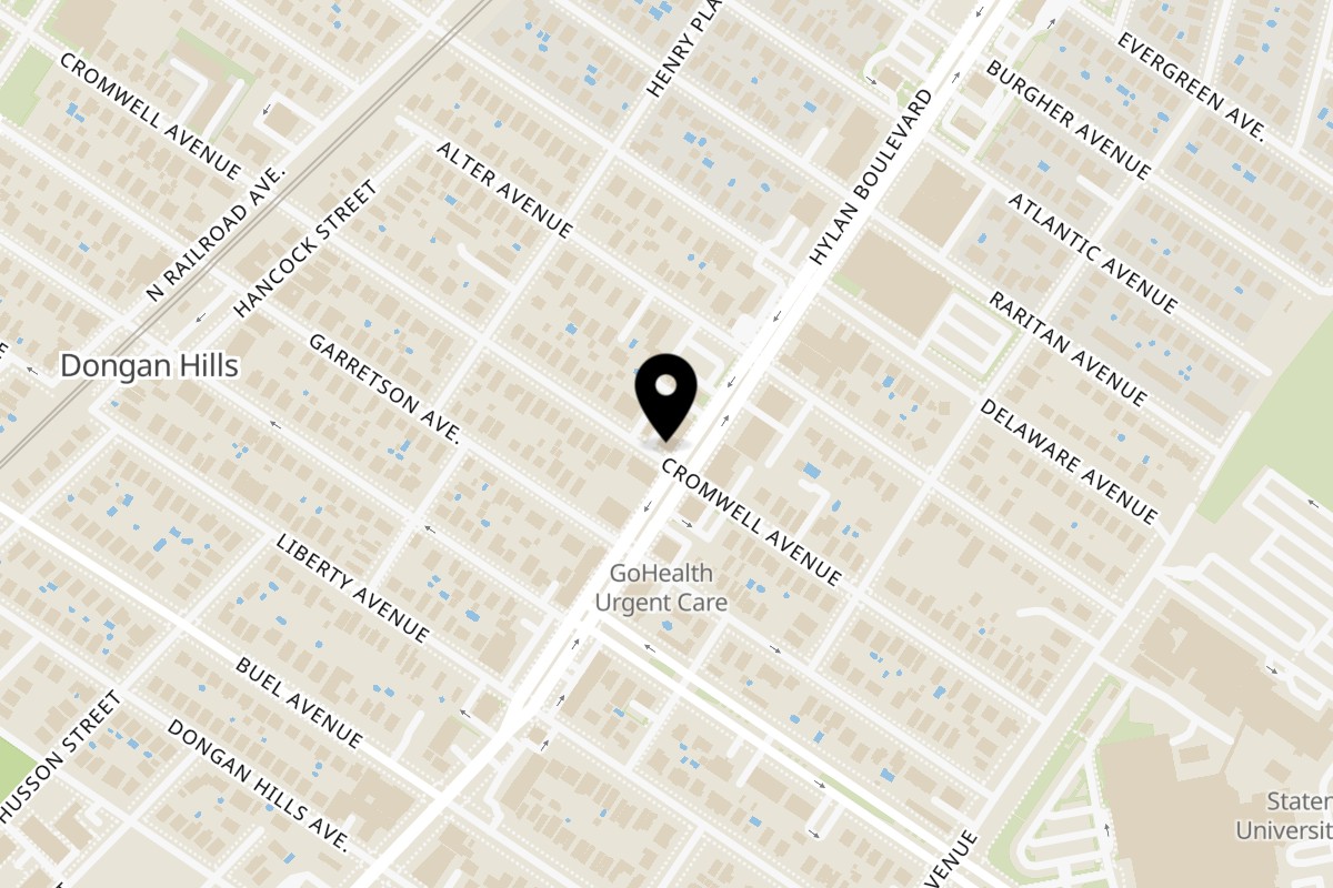 Map showing the location of Guacado Mexican Grill Staten Island on 1679 Hylan Blvd in Staten Island