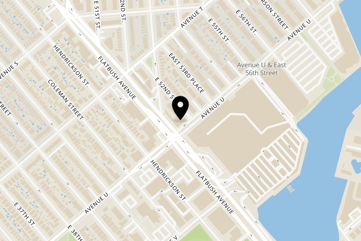 Map showing the location of Guacado Mexican Grill Avenue U on 5119 Avenue U in Brooklyn