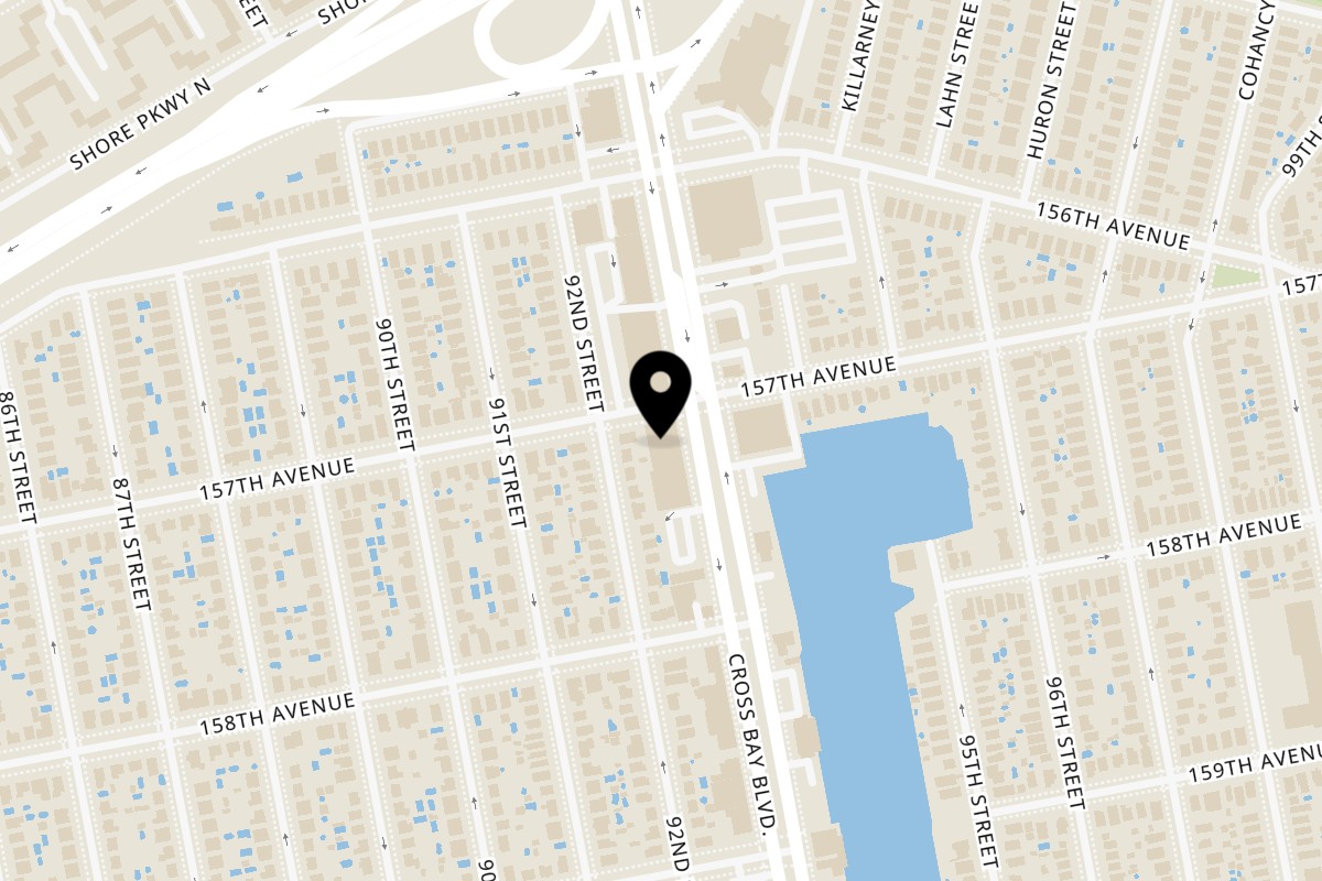 Map showing the location of Guacado Mexican Grill Howard Beach on 157-02 Cross Bay Blvd in Howard Beach