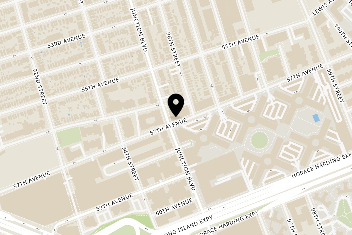 Map showing the location of Guacado Mexican Grill 57th Avenue on 95-05 57th Ave in Corona